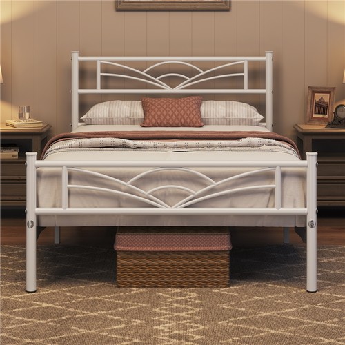 Metal platform bed frame with - platform,