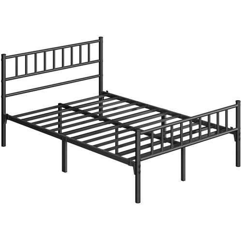 Black white silver metal - black/white/silver, bed