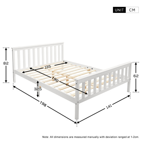 Double bed wooden frame 4ft - double,