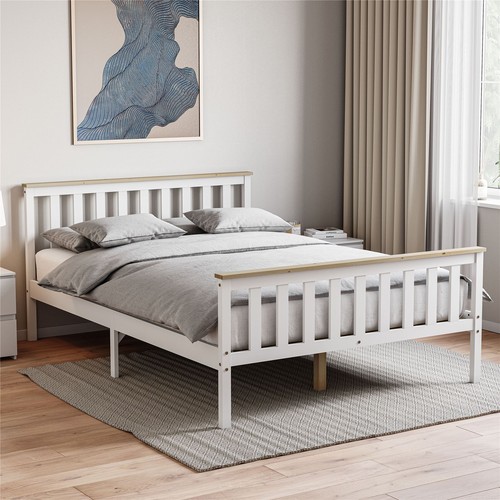Wooden bed frame solid pine - bed,