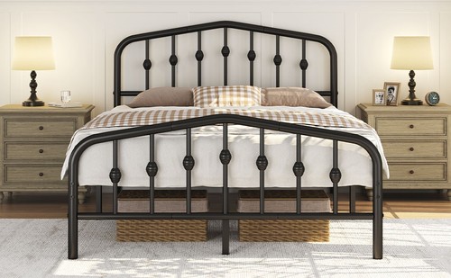Metal platform bed frame with - platform,