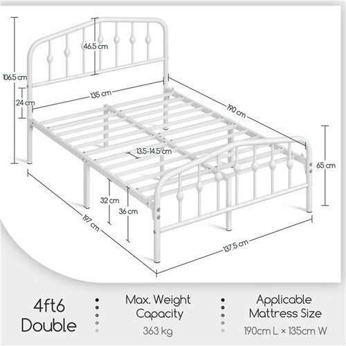 Double metal platform bed - metal,