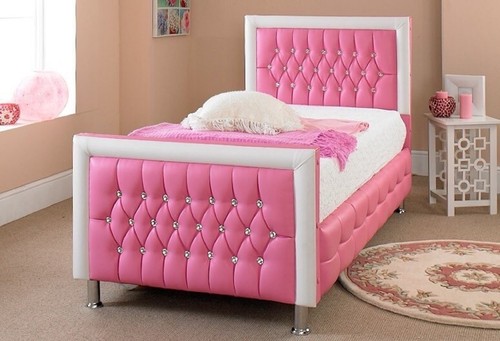 New ottoman pink - ottoman, leather