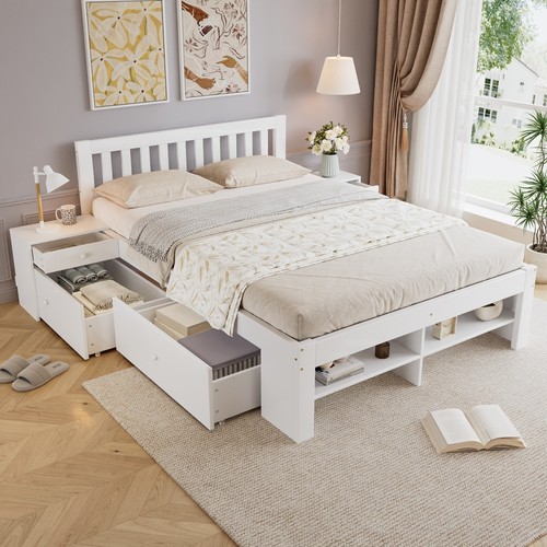Wooden bed frame - wooden, single