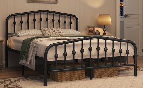 Metal platform bed frame with - platform,