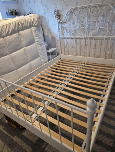 Ikea white metal - white, bed