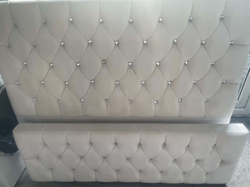 White double bed frame with - double,