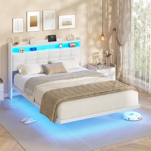 4ft6 floating double bed - double, frame