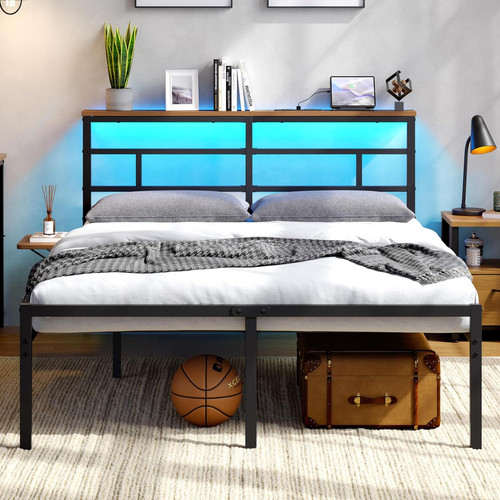 Double metal bed frame - metal, with