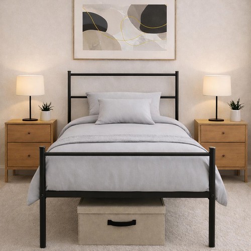 Single metal bed frame heavy - frame,