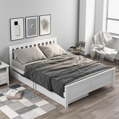 4ft6 wooden double bed frame - 4ft6,