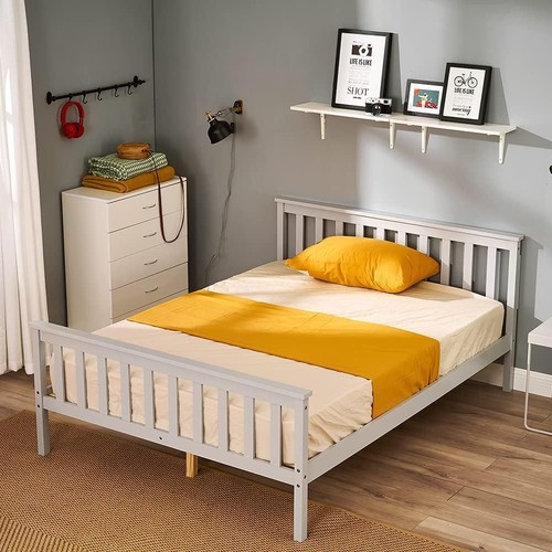 Solid wooden bed - wooden, frame