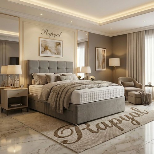 Plush divan bed - set, with
