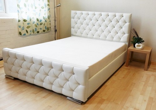 Silver diamante bed - silver,