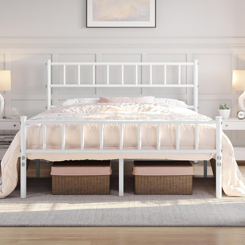 Double metal bed frame 4ft6 - metal,