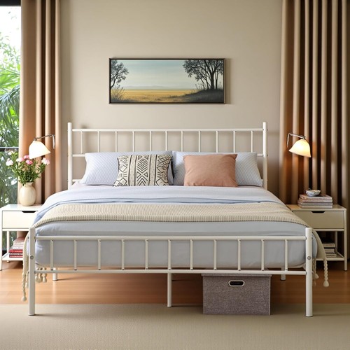 Small double bed frame metal - bed, frame,