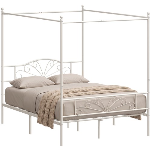 Homcom canopy bed frame - homcom, double