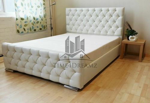 Diamond upholstered fabric bed - diamond,