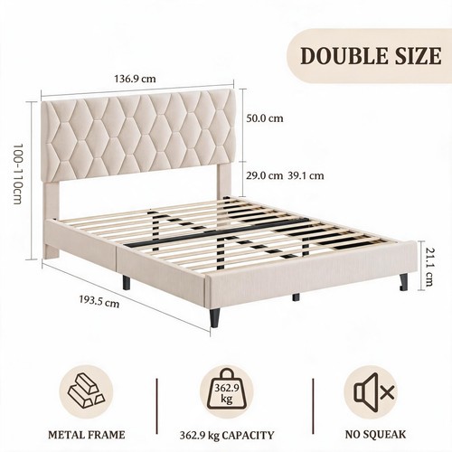 Garvee bed frame king - ,