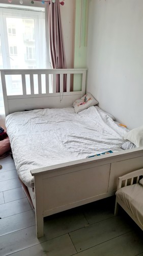 Ikea white double bed frame - double,