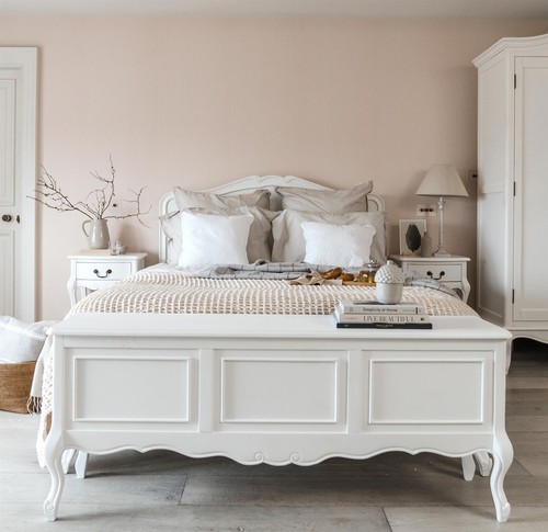 French white double bed - white, 4ft6