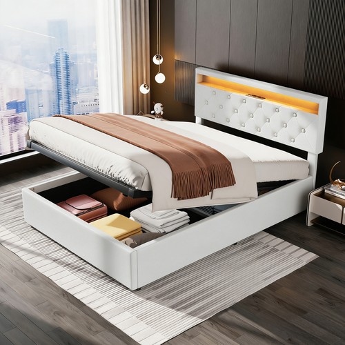 New led ottoman - led, storage
