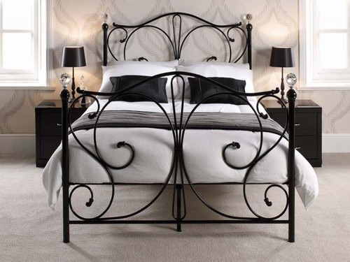 4ft6 double bed - bed, black